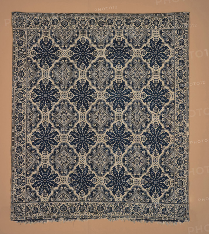 Bed Cover (Jacquard Coverlet), about 1840. Creator: John LaTourette.