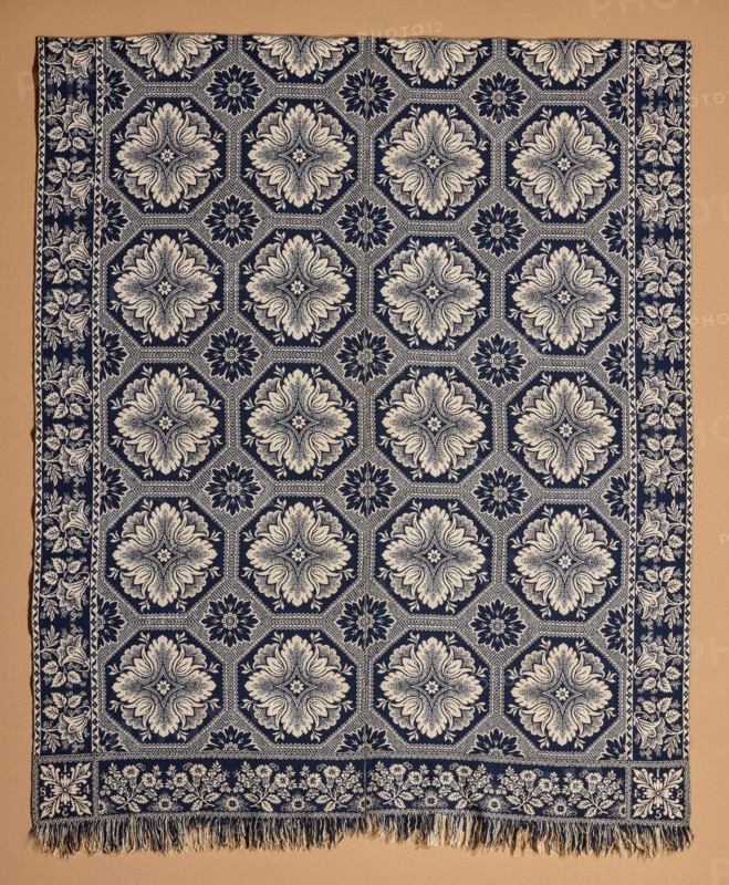 Bed Cover (Jacquard Coverlet), 1845. Creator: John Muir.