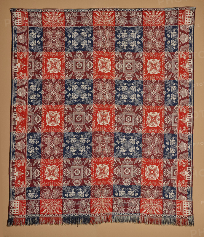 Bed Cover (Jacquard Coverlet), 1846. Creators: William Craig Sr., James Craig, William Craig Jr..