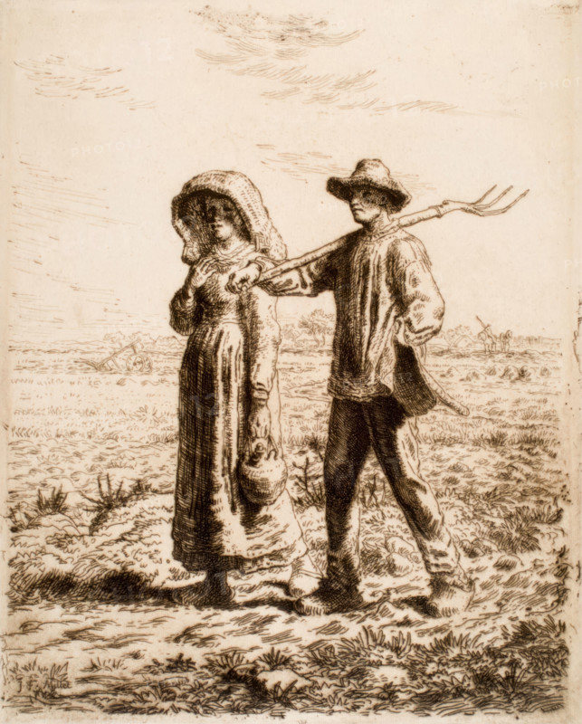 Le Départ pour le travail (Going to Work), 1863. Creator: Jean Francois Millet.