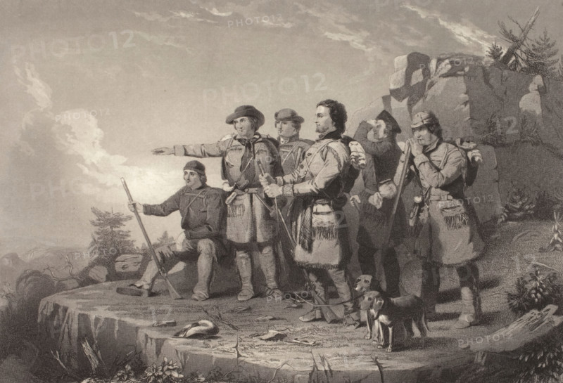 Daniel Boone's First View of Kentucky, 1850. Creator: Alfred Jones.