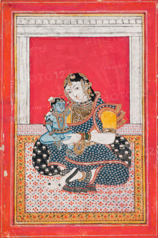 Krishna and Yashoda, 19th century. Creator: Unknown.