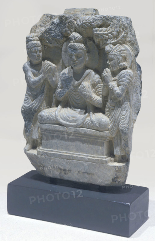 Buddha with Indra and Brahma, 50-100 CE. Creator: Unknown.