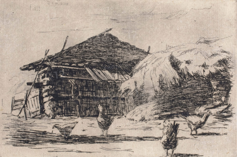 Barnyard, 1883. Creator: Fred Hetherington.