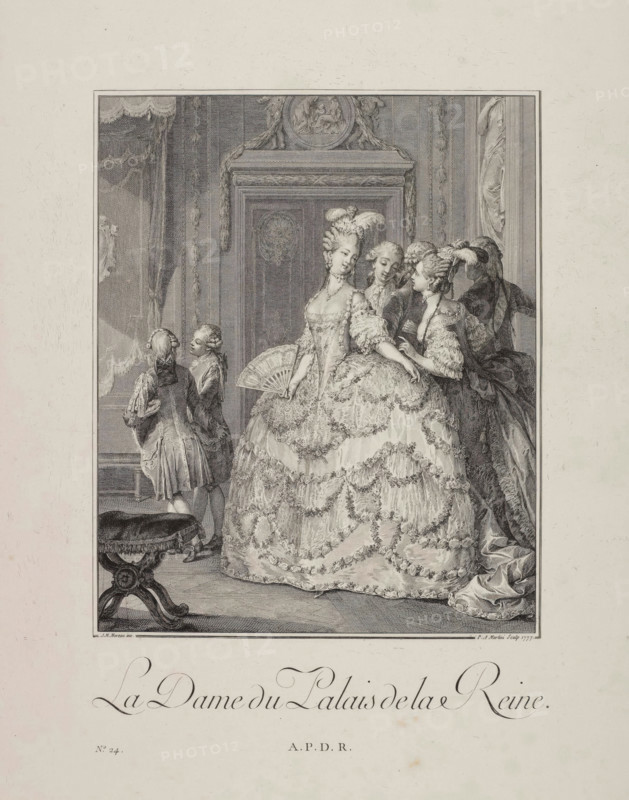 La Dame du Palais de la Reine (The Queen's Lady-in Waiting), 1777. Creator: Jean-Michel Moreau.
