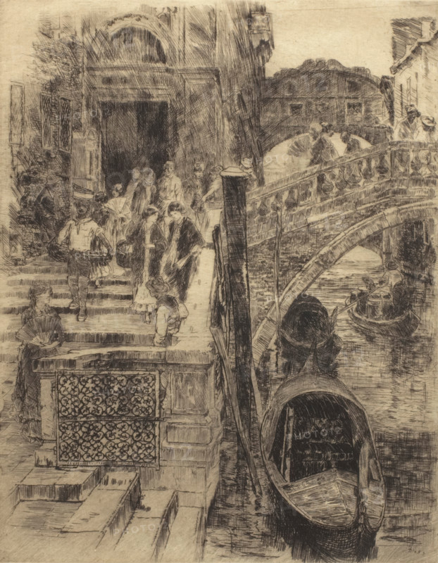 Bridge of Sighs, Venice (Plate 1), 1883. Creator: Frank Duveneck.