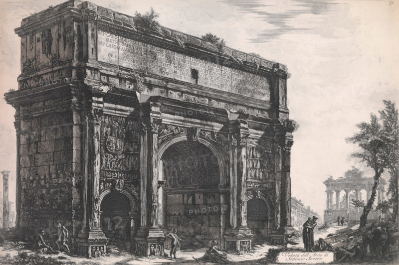 The Arch of Septimus Severus, 1772. Creator: Giovanni Battista Piranesi.
