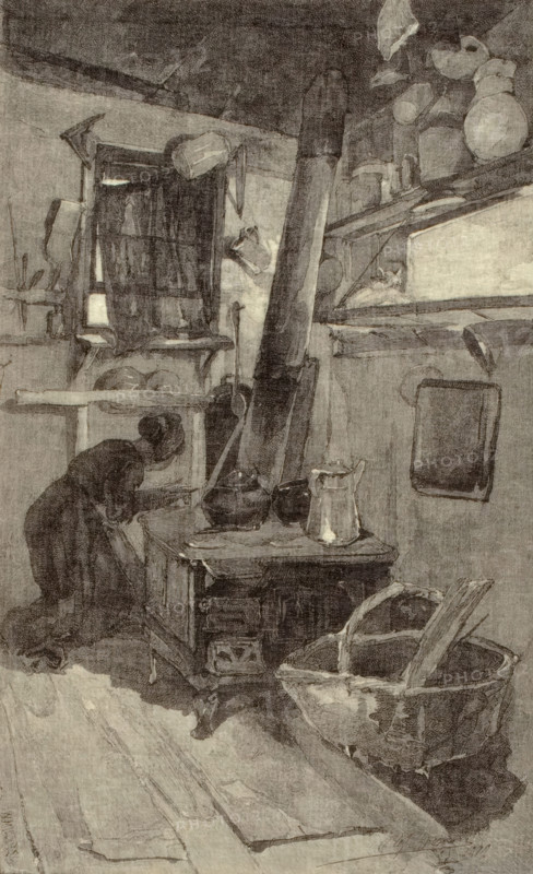 Long Island Kitchen, about 1879. Creator: William Rickarby Miller.