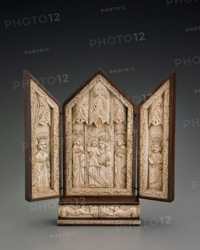Virgin and Child Flanked by Angels, date unknown. Creator: Unknown.