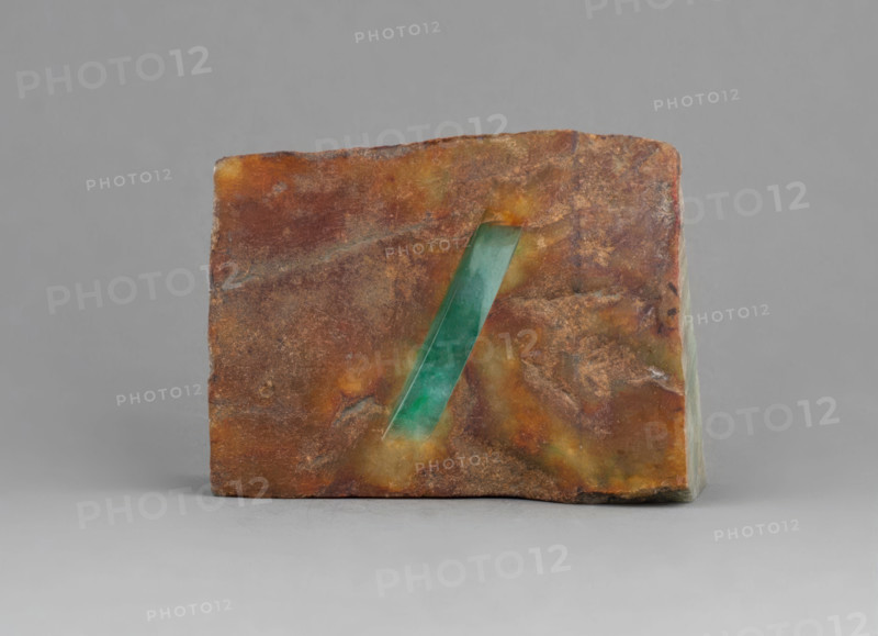 Burmese jadeite with polished groove. Creator: Unknown.