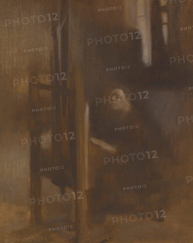 Artist at His Easel (L'Artiste à son Chevalet), about 1906. Creator: Eugene Carriere.