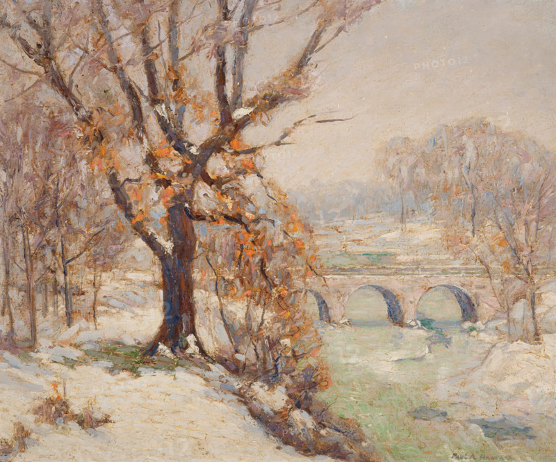 Riverbank in Winter, 1879-1932. Creator: Paul A Randall.