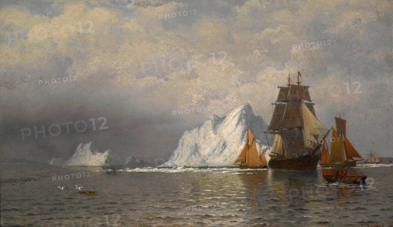 Whaler and Fishing Vessels near the Coast of Labrador, about 1880. Creator: William Bradford.