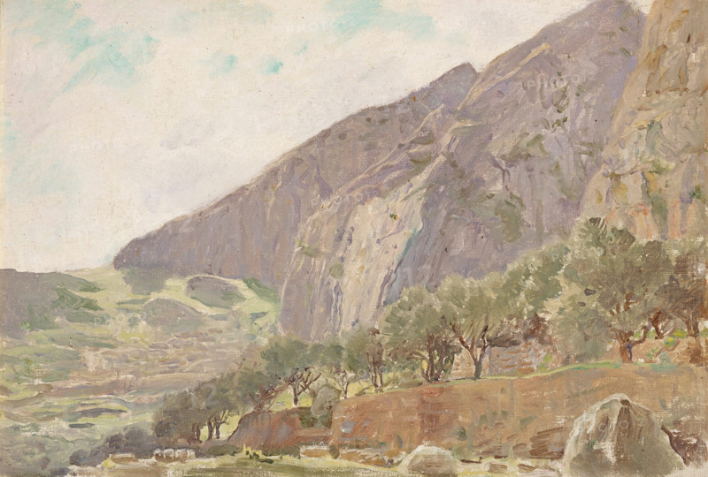 Foothills of Parnassus, Delphi, Greece, 1912. Creator: Anna Richards Brewster.