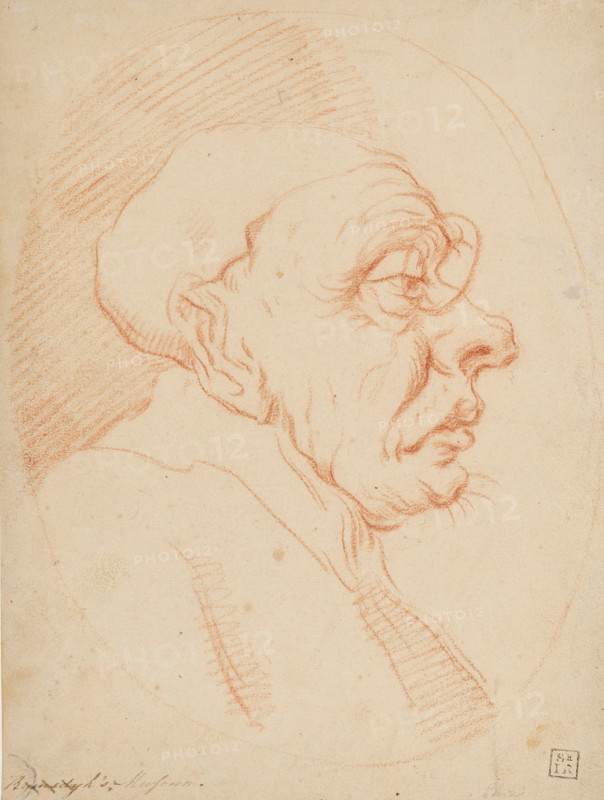 Caricature of a Cleric Wearing Spectacles, 1625-1713. Creator: Carlo Maratti.