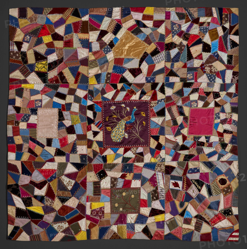 Crazy Quilt, 1886. Creator: Elizabeth Fachmann.