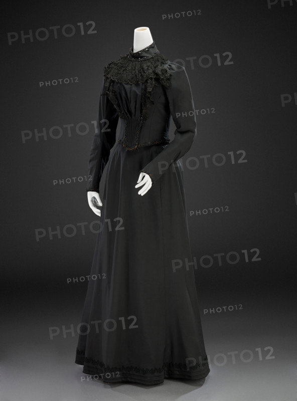 Dress And Cloak (Cloak, Bodice, Skirt; possibly for mourning), early 1880s, cloak; about 1890, dress Creator: The John Shillito Company.