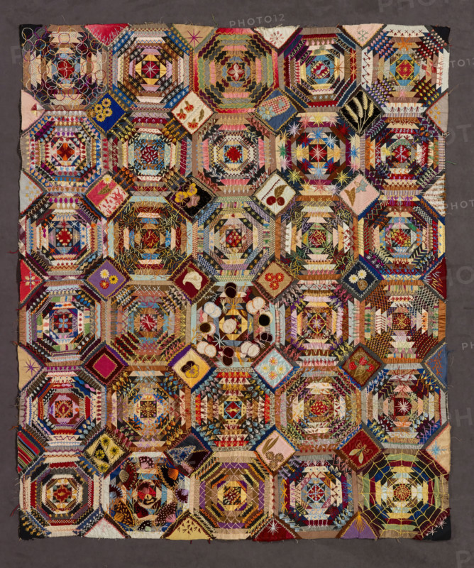 Quilt Top (Log Cabin, Windmill Blades Variation), about 1900. Creator: Adelaide Gallup Atkins.