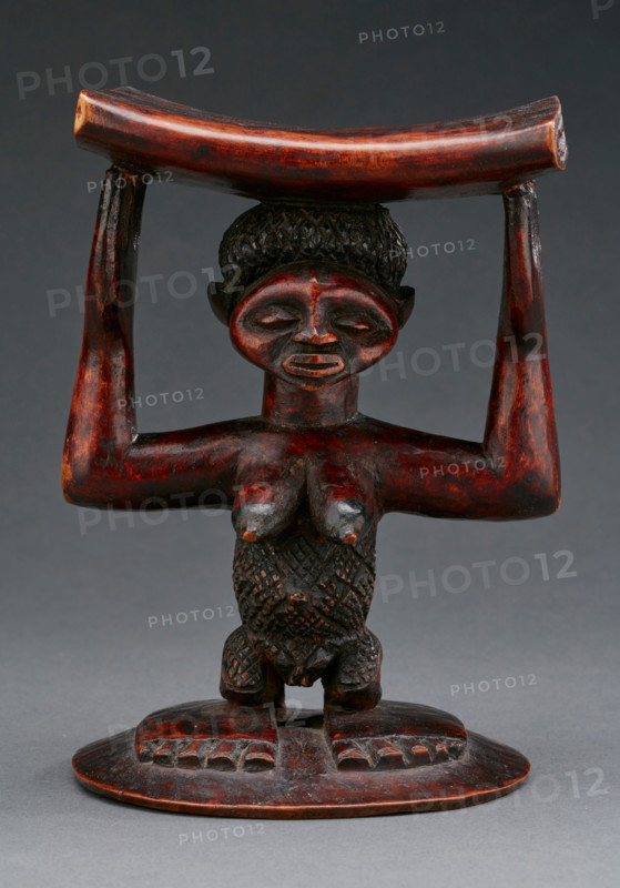 Headrest with female figure, late 19th century. Creator: Unknown.