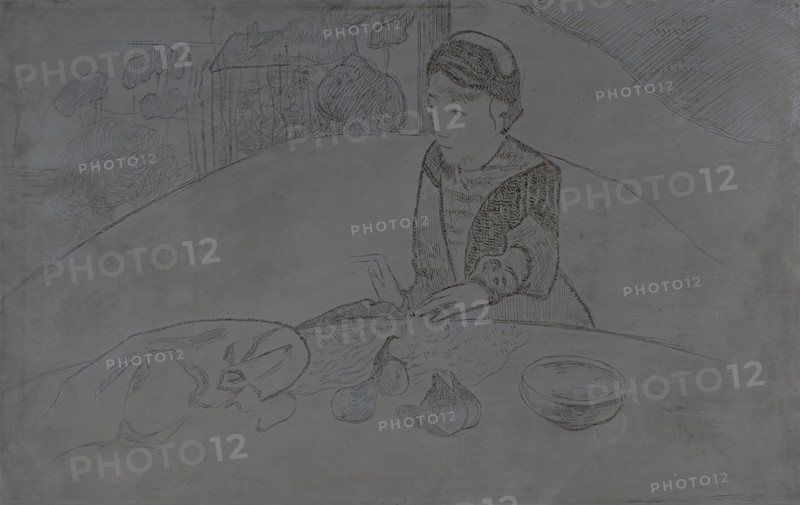 Etching Plate for \"La Femme aux figues\" (Woman with Figs), 1894. Creator: Paul Gauguin.