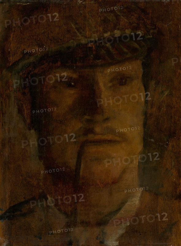 Study of a Man in a Hat with a Pipe, 1910 - 1914. Creator: Ladislav Mednyanszky.