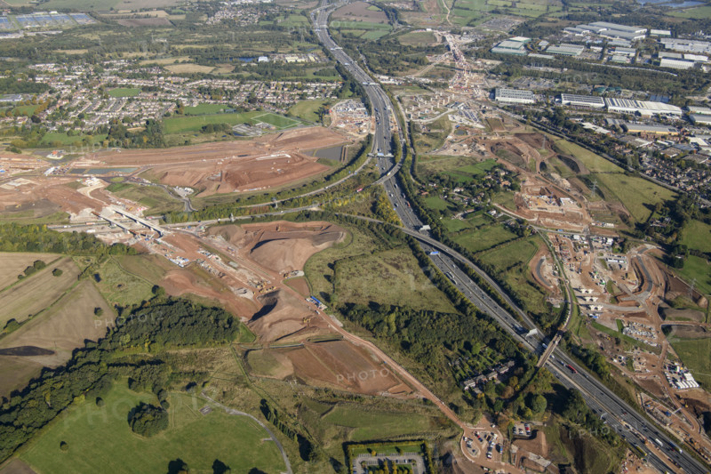 Construction of the Delta Junction on the HS2 railway line, Birmingham, 2024. Creator: Damian Grady.