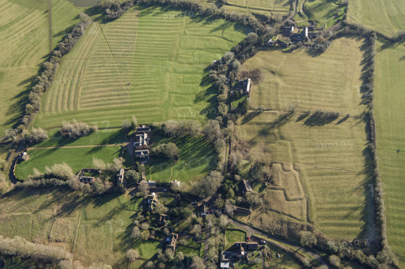 The earthwork remains of abandoned areas of the medieval village of Winwick, West Northants, 2022 Creator: Damian Grady.