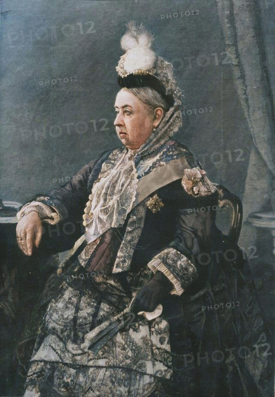 'Her Majesty the Queen in the dress worn at the Jubilee Commemoration in Westminster Abbey, 1887. Creator: Unknown.
