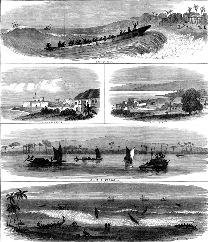 Sketches on the Gold Coast of Africa, 1873. Creator: Unknown.