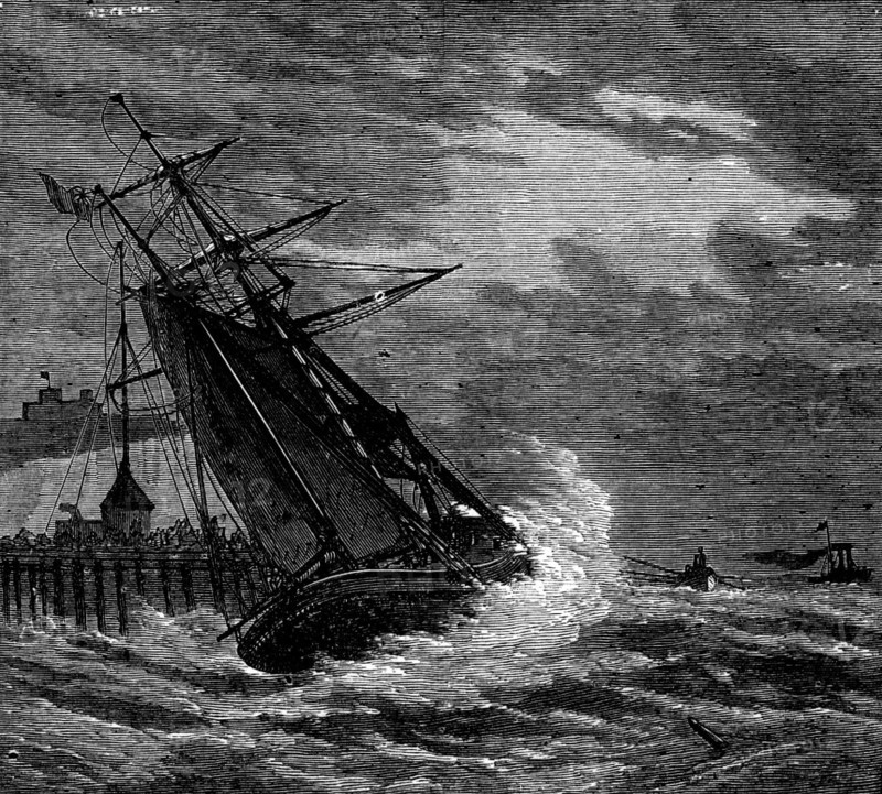 Wreck of a schooner at Dover, 1873. Creator: Unknown.