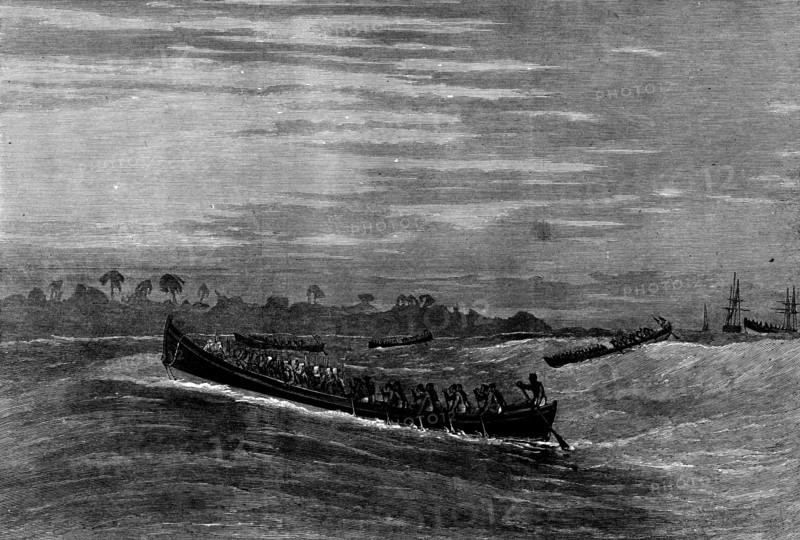 Surf-boat for landing troops on the Gold Coast, 1873. Creator: Unknown.