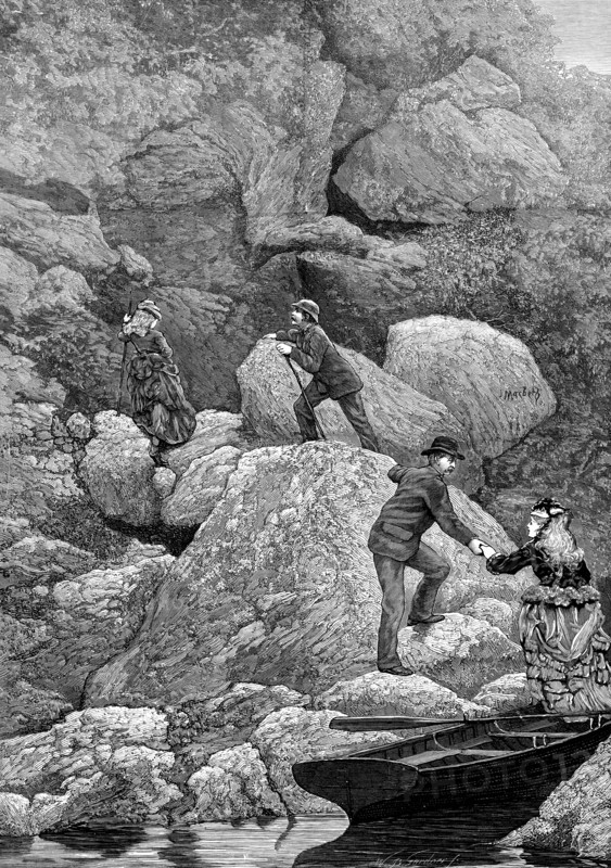 Rob Roy's Cave, Loch Lomond, 1873. Creator: William Biscombe Gardner.