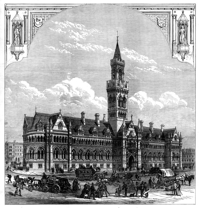 The new Townhall, Bradford, 1873. Creator: Unknown.