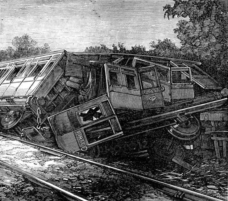 The Railway Disaster near Guildford: wreck of a first-class carriage, 1873. Creator: Unknown.