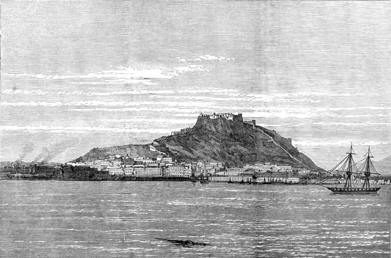 The Civil War in Spain: Alicante, bombarded by the Intransigentes, 1873. Creator: Unknown.