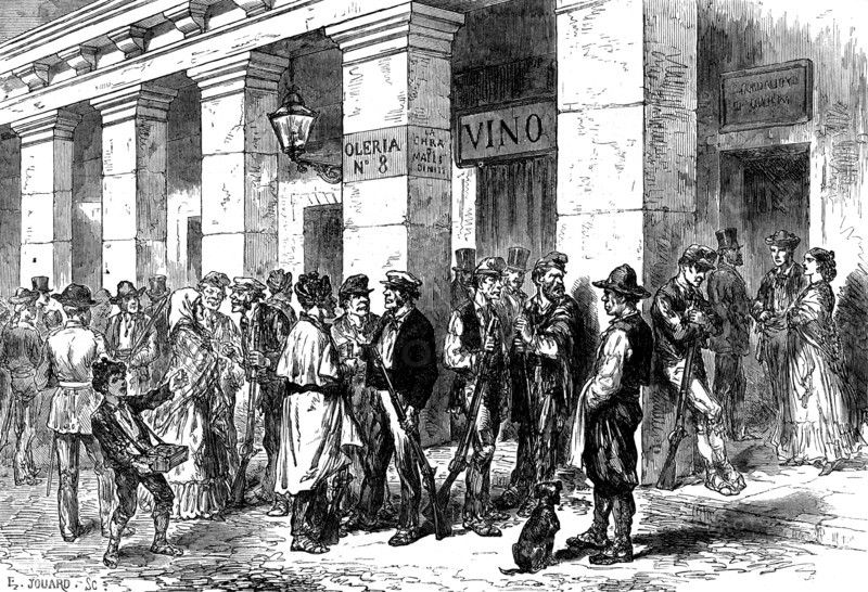 Sketches in Spain: a Federal Republican Guard, Madrid, 1873. Creator: E. Jouard.