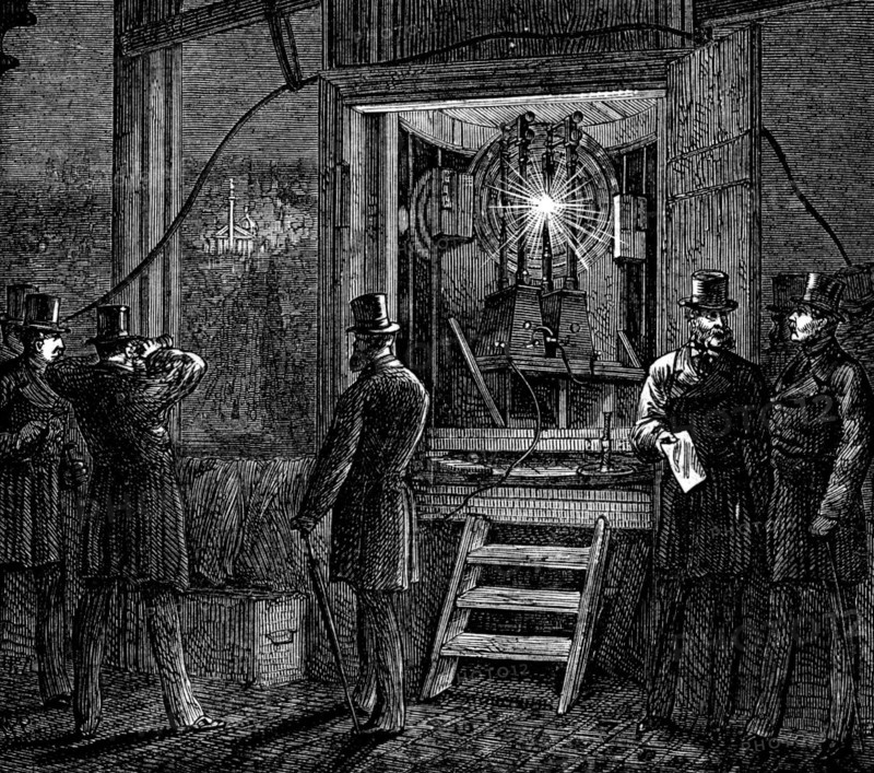 Electrical apparatus for the clock-tower light, Houses of Parliament, 1873. Creator: Unknown.