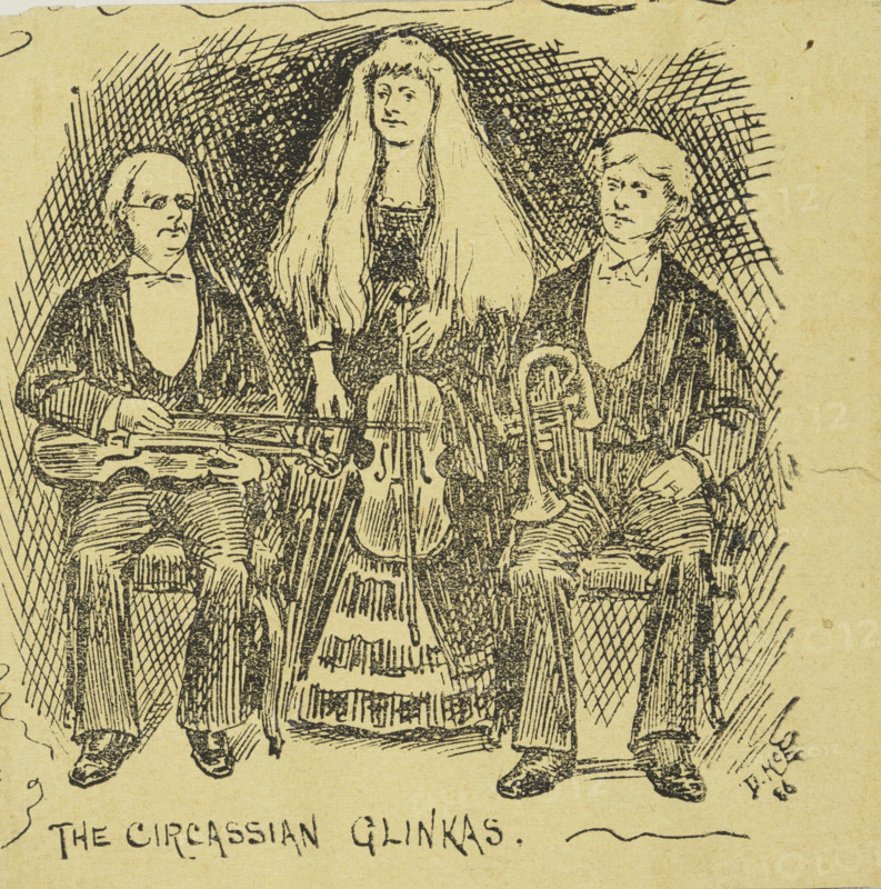 The Circassian Glinkas, 1873. Musical trio from Circassia, a historical region in modern-day Russia.