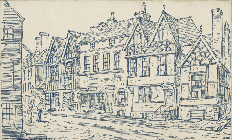 Temperance Hall, exterior, 1885. Illustration from a programme for the National Bazaar in aid of the completion fund of the National Temperance Hospital in London.