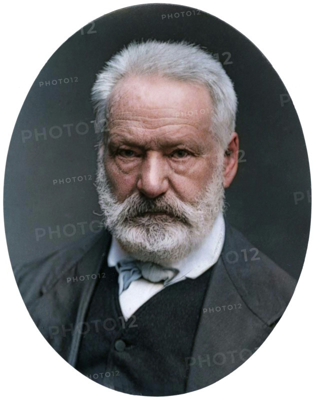 Victor Hugo, French poet, dramatist and novelist, 1877. From "Men of Mark: a gallery of contemporary portraits of men distinguished in the Senate, the Church, in science, literature and art, the army, navy, law, medicine, etc. Photographed from life by Lock and Whitfield, with brief biographical notices by Thompson Cooper." (London, 1876-1883). (Colorised black and white print).
