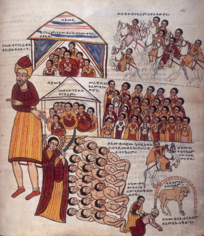 King Herod decrees all male children to be killed, 1756. Scene from the New Testament.