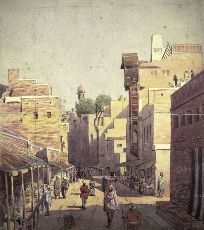 The Lahore Bazaar near Delhi Gate (Punjab), 1879.