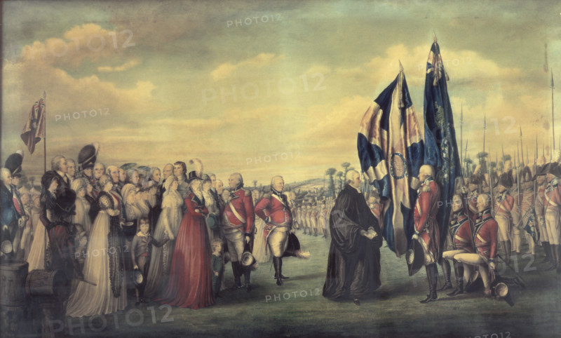 Consecration of the Colours of the Third Regiment of Royal East India Volunteers at Lord's Cricket Ground, London, c1800-c1826.