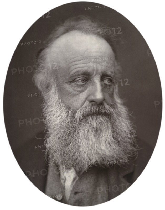 James Clarke Hook, Royal Academician, 1880. Hook first exhibited at the Royal Academy in 1839. His early paintings were depictions of historical and heroic events, and events from romantic literature. In 1850 he was elected associate of the Royal Academy, and became an academician in 1860. In later life he turned his attention to landscapes and nature.