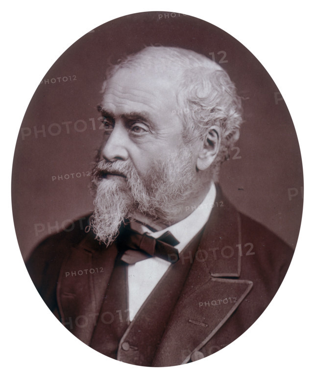 William Harrison Ainsworth, author, 1881. Ainsworth (1805-1882) was a prolific writer of historical romantic fiction. His best-known works were 'Rookwood' (1834), which popularised the story of the highwayman Dick Turpin, and 'Windsor Castle' (1843), which concerns the legend of Herne the Hunter.