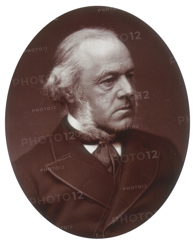 Henry Austin Bruce, 1st Baron Aberdare, statesman, 1882. A lawyer, Austin Bruce (1815-1895) entered politics, being elected Liberal MP for Merthyr Tydfil in 1854. In 1869 he lost the seat, but was re-elected to the Commons as MP for Renfrewshire. He held various ministerial posts, notably Home Secretary under Gladstone in 1869-1873. In 1873 at Gladstone's request he became Lord President of the Council and was subsequently raised to the peerage. The defeat of the Liberals in the General Election of 1874 brought an end to Baron Aberdare's political life, but he went on to pursue a range of social, business and educational interests. He was Chairman of the National African Company from 1882, President of both the Historical Society and the Royal Geographical Society, and an active and influential campaigner for the establishment of the University of Wales in Cardiff.