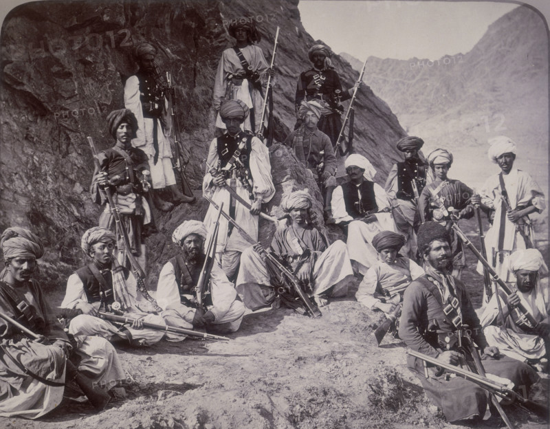 Khan of Lalpura and followers, Afghanistan, 1878.