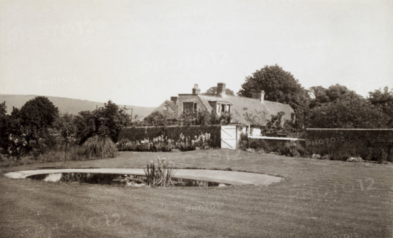 Monk's House, Rodmell, East Sussex, home of Virginia Woolf, c1940. British writers Virginia Woolf and her husband Leonard, leading lights of the Bloomsbury Group, bought this modest house in the main street of Rodmell in 1919 as a retreat from London life.