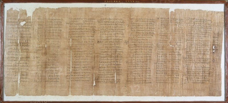 Greek papyrus horoscope for 1st April, 81 AD. An elaborate horoscope written on papyrus.
