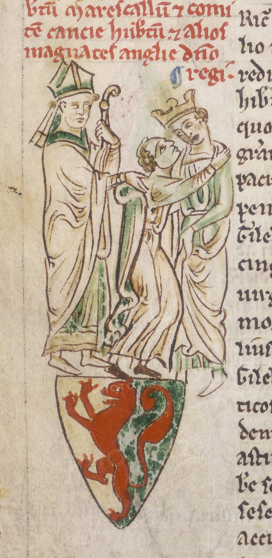 Illustration from a letter containing details of the Magna Carta, c1215. Part of one of the letters sent throughout the kingdom by the royal chancery to publicise the terms of the grant. These letters contain the first authoritative text of Magna Carta, which is widely regarded as the cornerstone of liberty in the English-speaking world, but it is in fact a series of detailed concessions on legal procedure and feudal rights wrung from an unwilling King John by his noble opponents in 1215.